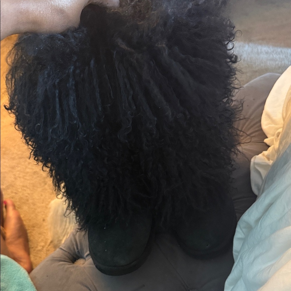 UGG Black Furry Boots